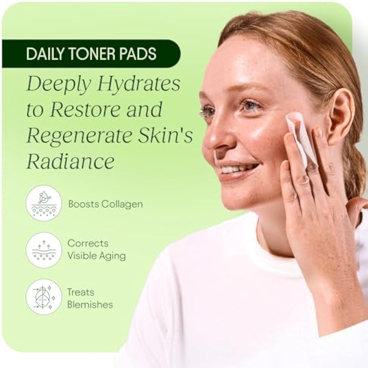 JiYu Korean Skincare Anti-Aging Toner Pads with Snail Mucin, Centella Asiatica, Niacinamide, Peptide Complex - 100 ct.